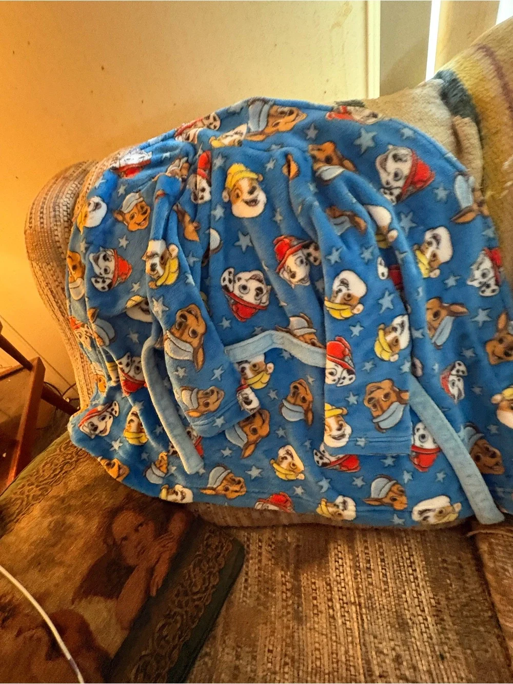 Nickelodeon Paw Patrol Plush Blanket in Light Blue with Multicolor Accents